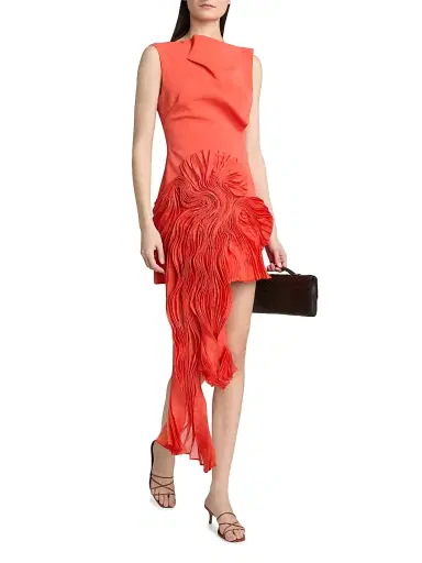 ACLER Women's Forever Young Aberleigh Organza-Drape Minidress - Chilli - Size 10 | Thumbnail 2