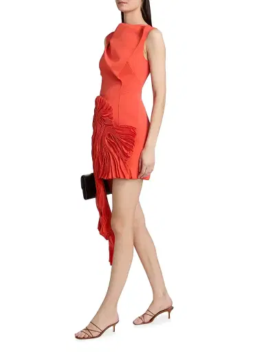 ACLER Women's Forever Young Aberleigh Organza-Drape Minidress - Chilli - Size 10 | Thumbnail 4