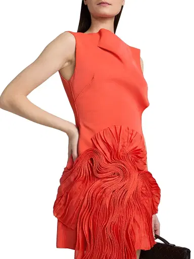 ACLER Women's Forever Young Aberleigh Organza-Drape Minidress - Chilli - Size 10 | Thumbnail 6