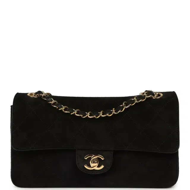Chanel Chanel Medium "Souplissimo" Flap Bag Black Suede Gold Hardware