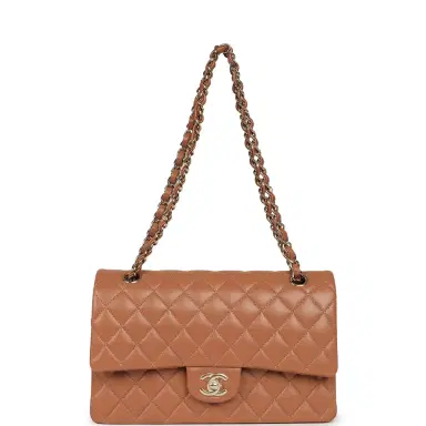 Chanel Chanel Medium Classic Double Flap Bag Brown Lambskin Light Gold Hardware | Thumbnail 7 Chanel Chanel Medium Classic Double Flap Bag Brown Lambskin Light Gold Hardware | Thumbnail 7