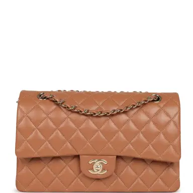 Chanel Chanel Medium Classic Double Flap Bag Brown Lambskin Light Gold Hardware | Thumbnail 1 Chanel Chanel Medium Classic Double Flap Bag Brown Lambskin Light Gold Hardware | Thumbnail 1