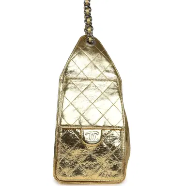 Chanel Chanel Small 25 Hobo Bag Gold Metallic Calfskin Silver Hardware | Thumbnail 3
