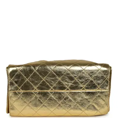 Chanel Chanel Small 25 Hobo Bag Gold Metallic Calfskin Silver Hardware | Thumbnail 6
