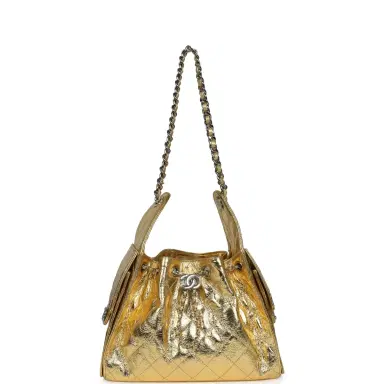 Chanel Chanel Small 25 Hobo Bag Gold Metallic Calfskin Silver Hardware | Thumbnail 7