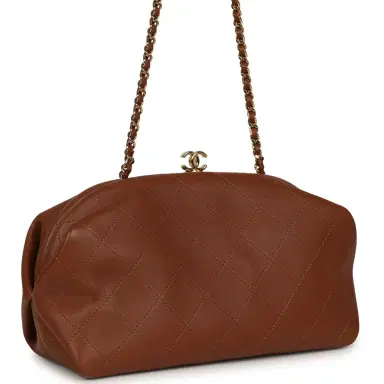 Chanel Chanel Small Clutch with Chain Camel Lambskin Gold Hardware | Thumbnail 2