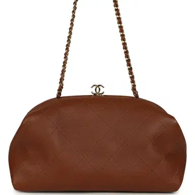 Chanel Chanel Small Clutch with Chain Camel Lambskin Gold Hardware | Thumbnail 4