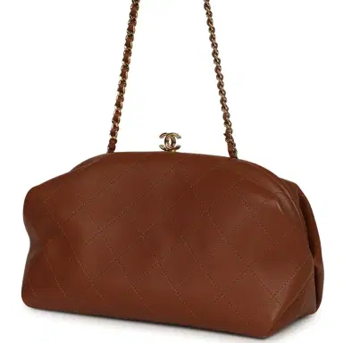 Chanel Chanel Small Clutch with Chain Camel Lambskin Gold Hardware | Thumbnail 5