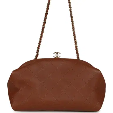 Chanel Chanel Small Clutch with Chain Camel Lambskin Gold Hardware | Thumbnail 1