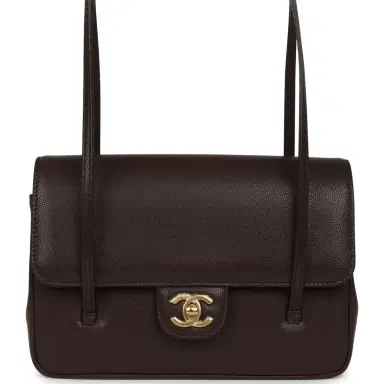 Chanel Chanel Small Preppy Coco Flap Bag Dark Brown Shiny Caviar Brushed Gold Hardware | Thumbnail 1 Chanel Chanel Small Preppy Coco Flap Bag Dark Brown Shiny Caviar Brushed Gold Hardware | Thumbnail 1