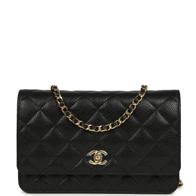 Chanel Wallet On Chain WOC Black Caviar Gold Hardware