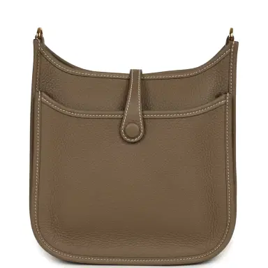 HERMÈS Hermes Evelyne 23 Etoupe Clemence Gold Hardware | Thumbnail 4 HERMÈS Hermes Evelyne 23 Etoupe Clemence Gold Hardware | Thumbnail 4