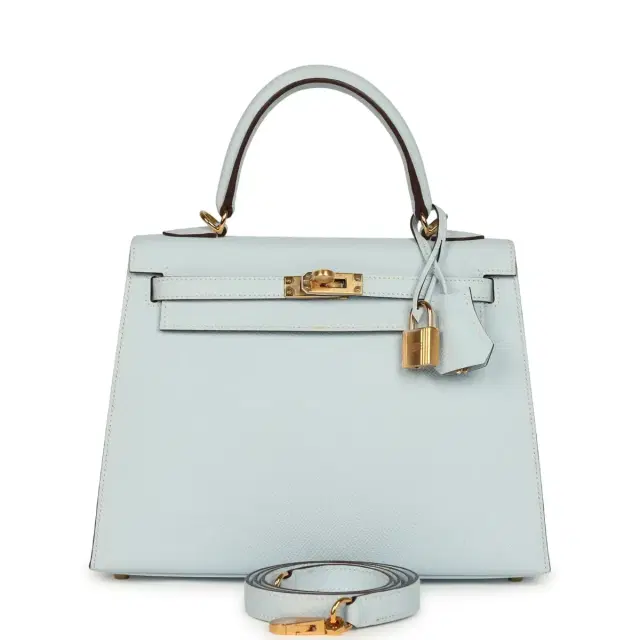 hermes Hermes Kelly Sellier 25 Bleu Brume Epsom Gold Hardware