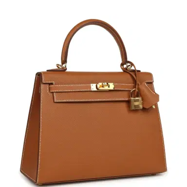 HERMÈS Hermes Kelly Sellier 25 Gold Epsom Gold Hardware | Thumbnail 2