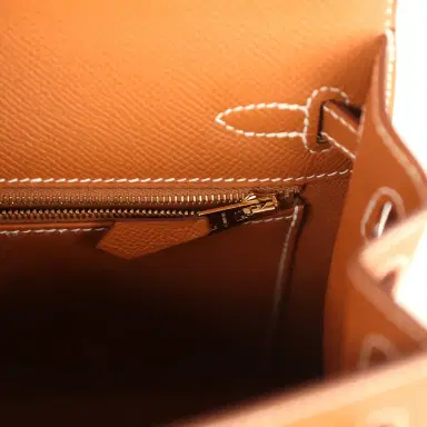 HERMÈS Hermes Kelly Sellier 25 Gold Epsom Gold Hardware | Thumbnail 9