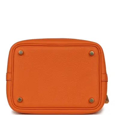 HERMÈS Hermes Picotin Lock 18 Orange Clemence Gold Hardware | Thumbnail 6 HERMÈS Hermes Picotin Lock 18 Orange Clemence Gold Hardware | Thumbnail 6