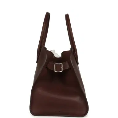 The Row The Row Soft Margaux 12 Bag New Burgundy Saddle Leather Silver Hardware | Thumbnail 3 The Row The Row Soft Margaux 12 Bag New Burgundy Saddle Leather Silver Hardware | Thumbnail 3