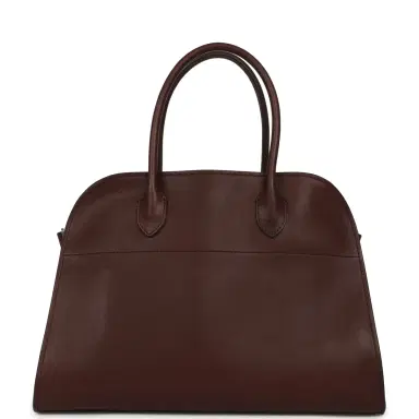 The Row The Row Soft Margaux 12 Bag New Burgundy Saddle Leather Silver Hardware | Thumbnail 4 The Row The Row Soft Margaux 12 Bag New Burgundy Saddle Leather Silver Hardware | Thumbnail 4
