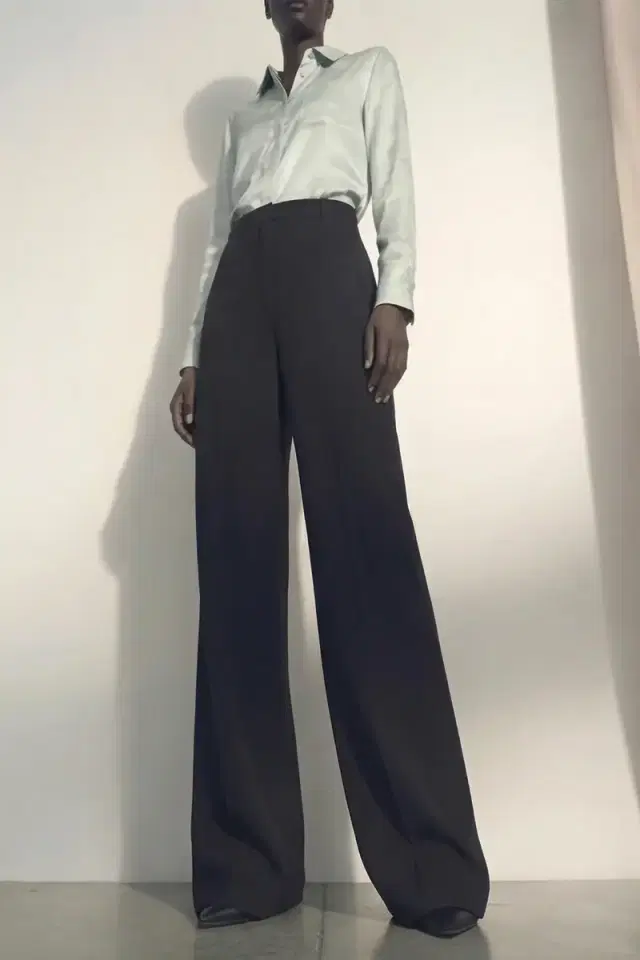 Jason Wu Collection STRAIGHT LEG CADY TROUSERS WITH FRONT OVERLAP