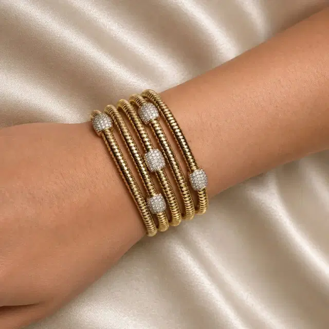 Wish Fine Jewelry 1.35ct Diamond 18K Italian Gold Multi Bracelet
