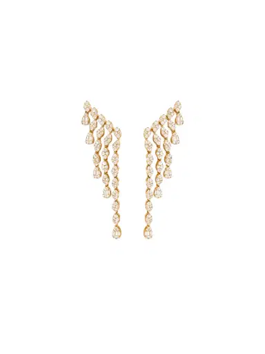 Wish Fine Jewelry 3.50ct Diamond 14K Gold Cascade Earrings | Thumbnail 1