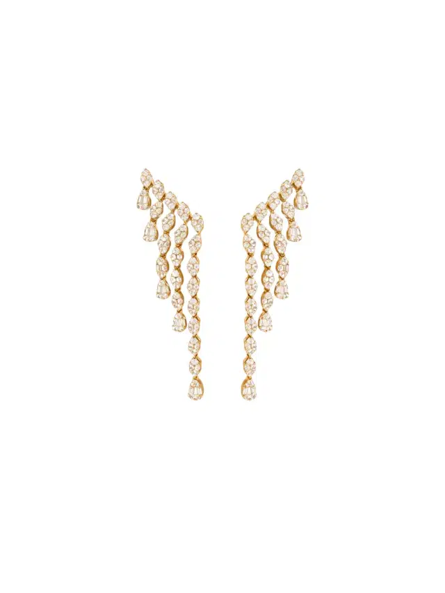 Wish Fine Jewelry 3.50ct Diamond 14K Gold Cascade Earrings