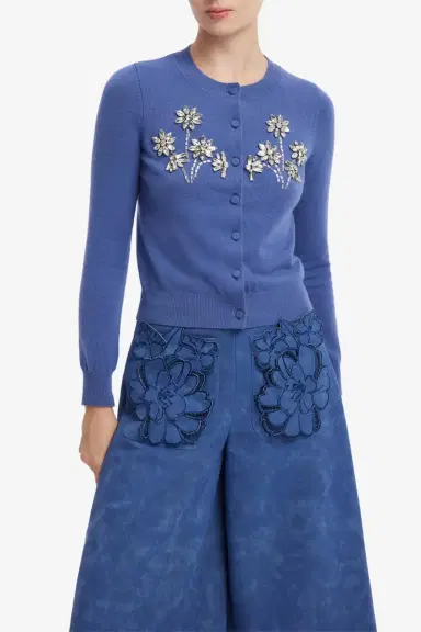 LEO LIN Claire Cardigan - Azure | Thumbnail 2 LEO LIN Claire Cardigan - Azure | Thumbnail 2