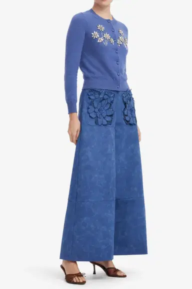 LEO LIN Claire Cardigan - Azure | Thumbnail 4 LEO LIN Claire Cardigan - Azure | Thumbnail 4