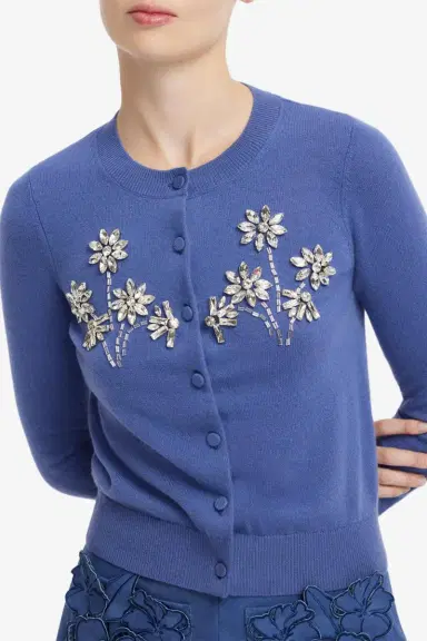 LEO LIN Claire Cardigan - Azure | Thumbnail 7 LEO LIN Claire Cardigan - Azure | Thumbnail 7