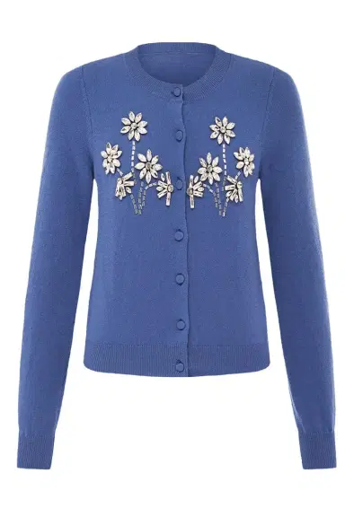 LEO LIN Claire Cardigan - Azure | Thumbnail 1 LEO LIN Claire Cardigan - Azure | Thumbnail 1