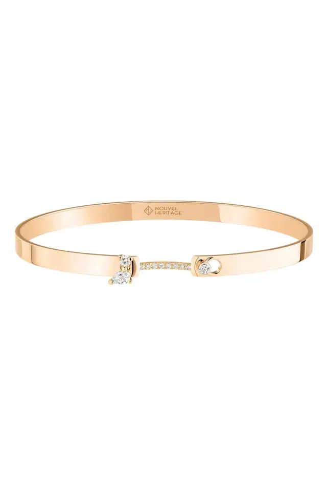 NOUVEL HERITAGE Diamond Cocktail Mood Bangle Bracelet - Rose Gold