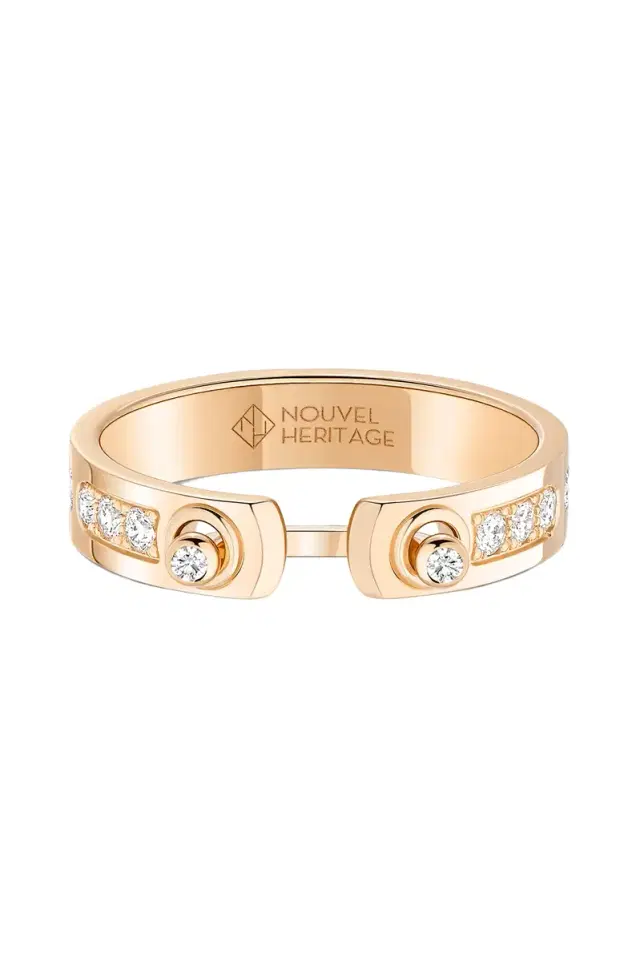 NOUVEL HERITAGE Diamond Tuxedo Mood Ring - Rose Gold