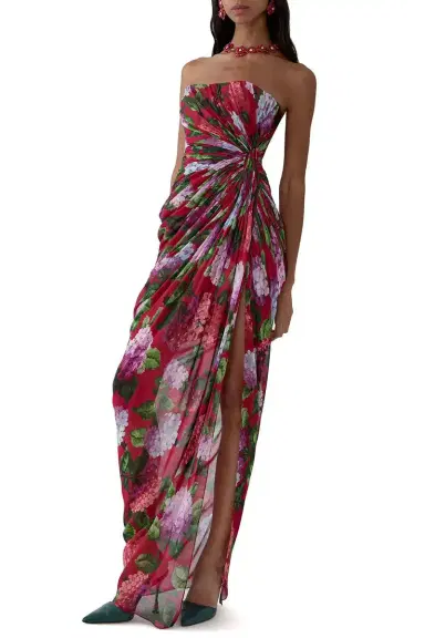 Carolina Herrera Strapless Draped Gown | Thumbnail 3