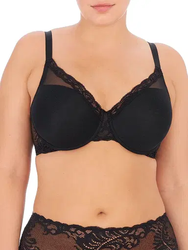 Natori Women's Feathers Full Figure Plunge T-Shirt Bra - Black - Size 42DD | Thumbnail 1