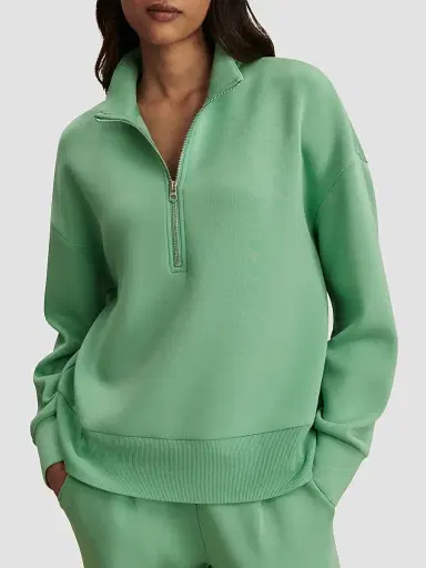 Varley Women's Mavis Half-Zip Sweatshirt - Green Spruce - Size XS | Thumbnail 3