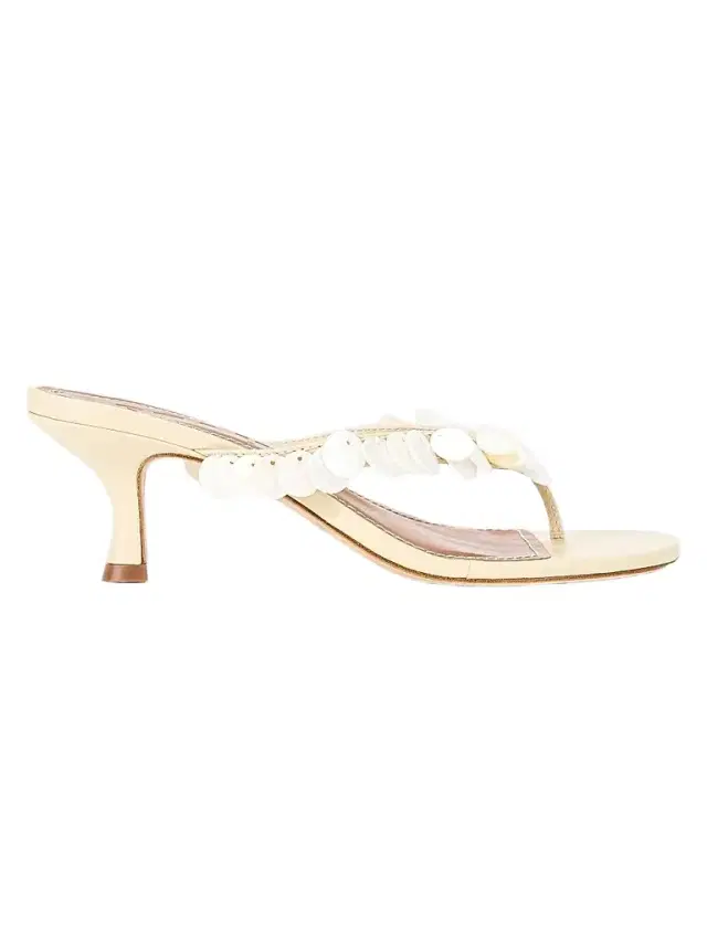 Staud Women's Freja 60MM Embellished Slip-On Leather Sandals - Cream