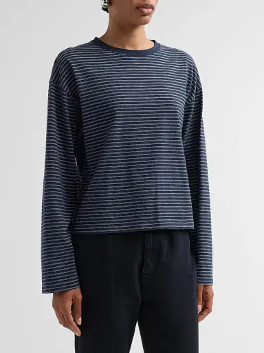 rag & bone Women's Kelly Striped Boxy Long-Sleeve T-Shirt - Salute Multi - Size Medium | Thumbnail 4 rag & bone Women's Kelly Striped Boxy Long-Sleeve T-Shirt - Salute Multi - Size Medium | Thumbnail 4