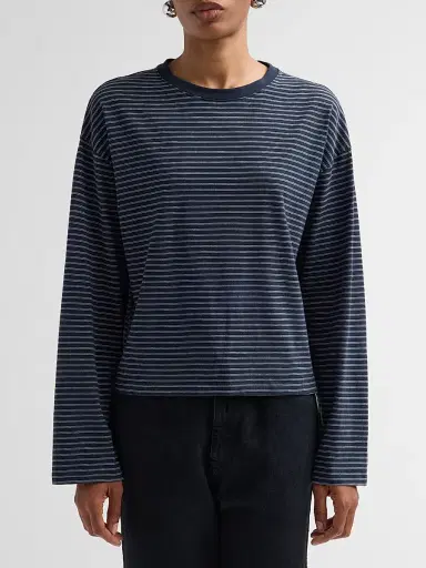 rag & bone Women's Kelly Striped Boxy Long-Sleeve T-Shirt - Salute Multi - Size Medium | Thumbnail 5 rag & bone Women's Kelly Striped Boxy Long-Sleeve T-Shirt - Salute Multi - Size Medium | Thumbnail 5