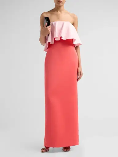As It May Women's Selora Duchess Satin Strapless Column Gown - Blush Watermelon - Size XXL | Thumbnail 2