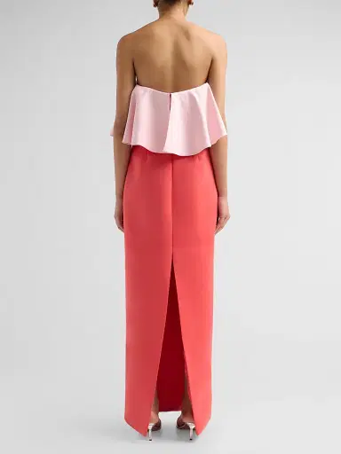 As It May Women's Selora Duchess Satin Strapless Column Gown - Blush Watermelon - Size XXL | Thumbnail 3