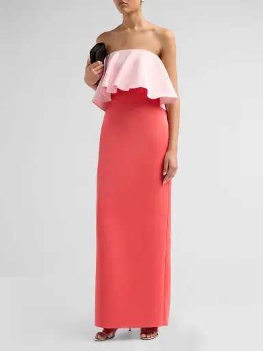 As It May Women's Selora Duchess Satin Strapless Column Gown - Blush Watermelon - Size XXL | Thumbnail 4