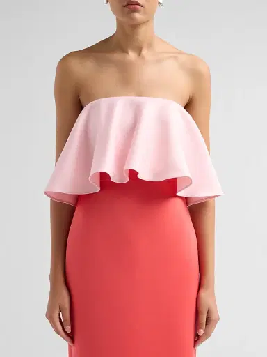 As It May Women's Selora Duchess Satin Strapless Column Gown - Blush Watermelon - Size XXL | Thumbnail 5