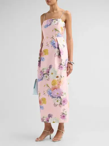 As It May Women's Teva Floral Faille Column Maxi Dress | Thumbnail 4