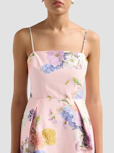 As It May Women's Teva Floral Faille Column Maxi Dress | Thumbnail 5
