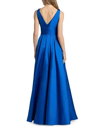THEIA Women's Velina Mikado V-Neck Gown - Sapphire Eclipse - Size 16 | Thumbnail 5 THEIA Women's Velina Mikado V-Neck Gown - Sapphire Eclipse - Size 16 | Thumbnail 5