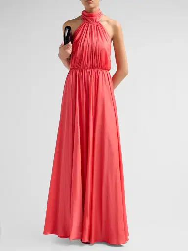 As It May Women's Elyra Satin Chiffon Halter Gown - Watermelon - Size XXL | Thumbnail 2 As It May Women's Elyra Satin Chiffon Halter Gown - Watermelon - Size XXL | Thumbnail 2