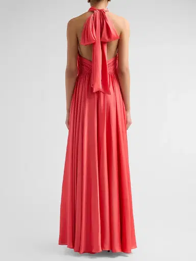 As It May Women's Elyra Satin Chiffon Halter Gown - Watermelon - Size XXL | Thumbnail 3 As It May Women's Elyra Satin Chiffon Halter Gown - Watermelon - Size XXL | Thumbnail 3