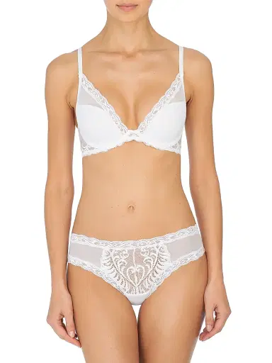 Natori Women's Feathers Plunge T-Shirt Bra - White - Size 38DD | Thumbnail 2