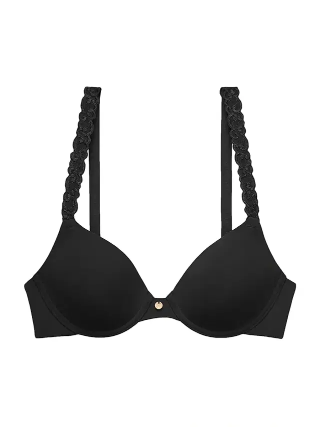 Natori Women's Pure Luxe Plunge T-Shirt Bra - Black