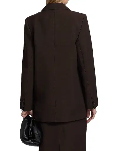Co Women's Mens-Fit Linen-Blend Blazer - Chocolate - Size XL | Thumbnail 5